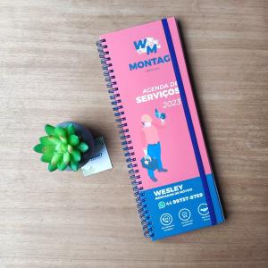 AGENDA DE SERVIÇOS Capa e Miolo Personalizado  10,5x29,5cm    LINHA ARTESANAL.