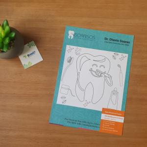 Bloco de Atividades Infantis para Dentistas | A5 14,8x21cm Papel Sulfite 90g 14,8x21cm  Blocagem 100 folhas  Arte única padrão não personalizada