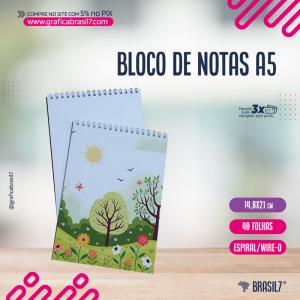 BLOCO DE NOTAS A5 Encadernado Wire-o Capa Mole Wire-o Duplo Anel | 40 Folhas (80pgs) A5 14,8x21cm  Capa e Contra-Capa Personalizadas Embalagem Individual 