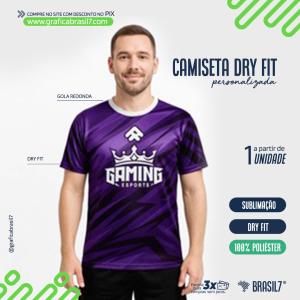Camiseta Dry Fit Masculina Tecido Dry Fit 100% Poliéster  Impressão Ultra HD Sublimática   Embalagem Individual