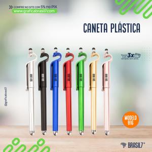 CANETA PLÁSTICA  Mod 16 com Touch e suporte de celular