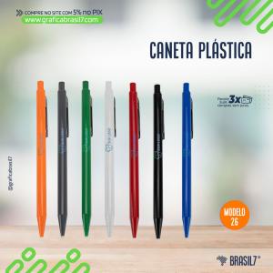 Caneta Plástica | Mod 26 Plástico 0,7x5cm     
