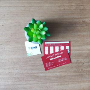 Cartão Fidelidade Supremo 300g 4,8x8,8cm 4x4 Impressão F/V Verniz Total Frente  LINHA BÁSICA