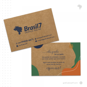 Cartão Postal em Kraft 10,5x14,8cm Kraft 280g 10,5x14,8cm 4x4 impressão F/V sem verniz  