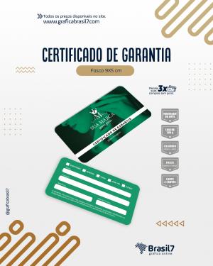Certificado de garantia para semijoias Couchê 300g 9x5cm (padrão) 4x4 colorida F/V Laminação Fosca F/V 4 cantos arredondados (padrão) 