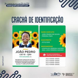 CRACHÁ IDENTIFICAÇÃO Deficiências Ocultas - Girassol PVC 0,76mm 8,6x5,4cm 4x4 impressão F/V  Canto Arredondado Crachá com furo