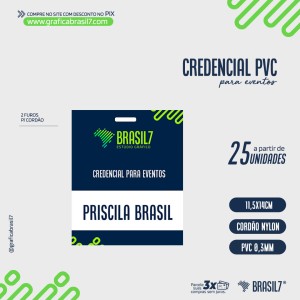 CREDENCIAL PVC furo ovóide PVC 0,3mm 11,5x14cm  Sem Verniz Corte Reto. 