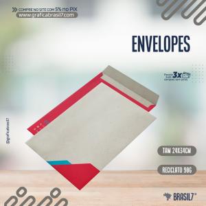 Envelope Saco A4 | 24x34cm | Reciclato Reciclato 90g 24x34cm 4x0 Impressão colorida fora, dentro branco Sem Verniz Corte-vinco-cola 