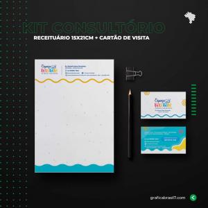 KIT CONSULTÓRIO 1 - Receituário e cartão de visitas simples      