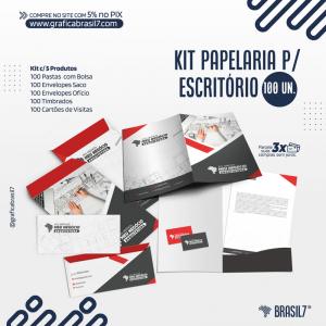 Kit Papelaria para Escritório - 5 itens - 100un  K-PAPE-100    5 ITENS DE PAPELARIA