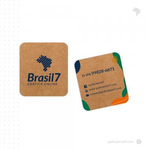 Mini cartão Kraft Kraft 240g 4,5x5cm (padrão) 4x4 impressão F/V  4 cantos arredondados (padrão) 