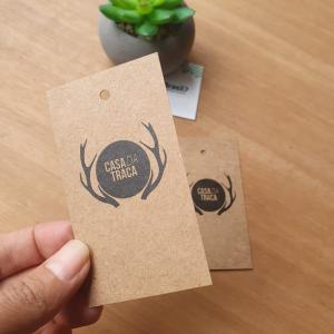 Tag em papel Kraft 9x5cm Kraft 300g 9x5cm 4x0 Impressão Só Frente Sem Verniz  LINHA NATURAL