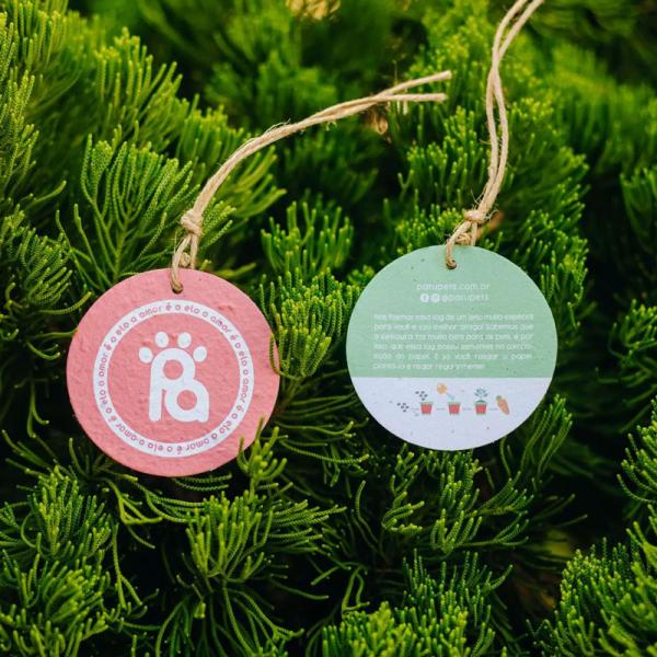 TAG ETIQUETA Papel Semente 6,5x6,5cm Redondo